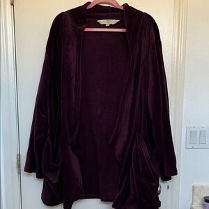 Cozy Deep Purple Open Cardigan comfy